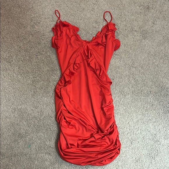 Red Ruffled Dress - Picture 1 of 2